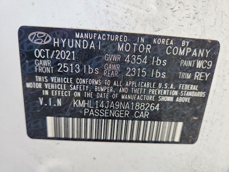 Aukcja sprzedaży 2022 Hyundai Sonata, vin: KMHL14JA9NA188264, numer aukcji: 68077896