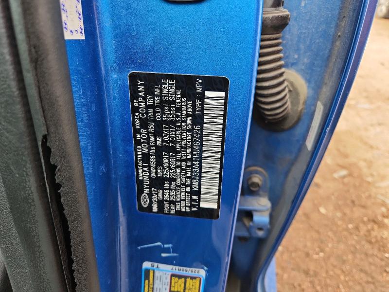 69876976 :رقم المزاد ، KM8J33A41HU467426 vin ، 2017 Hyundai Tucson مزاد بيع