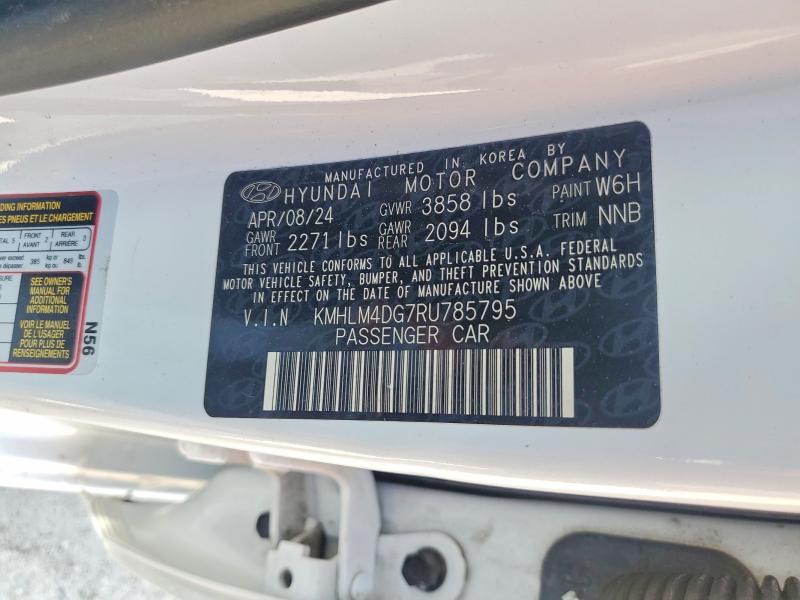 Aukcja sprzedaży 2024 Hyundai Elantra, vin: KMHLM4DG7RU785795, numer aukcji: 69775266