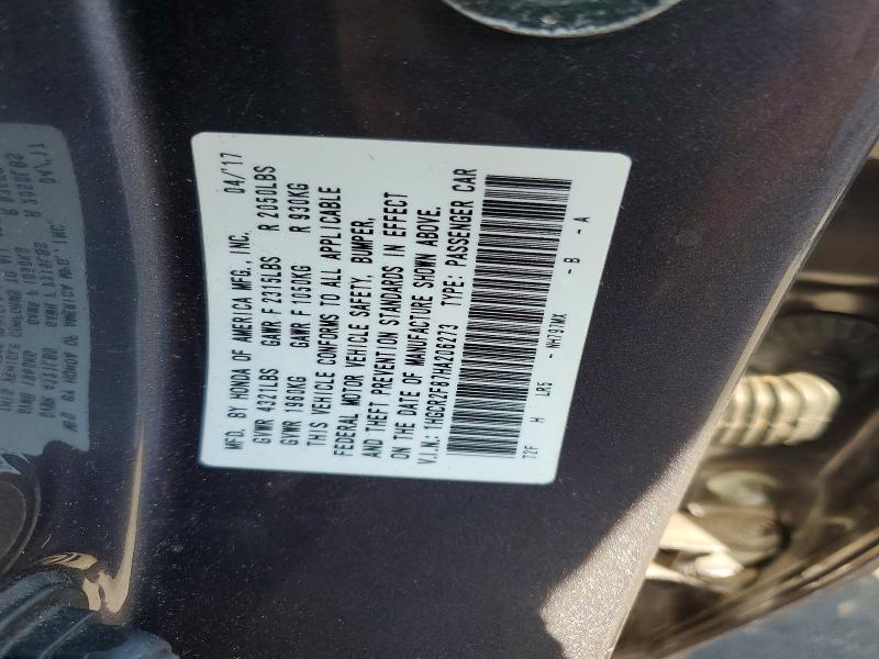 69815976 :رقم المزاد ، 1HGCR2F87HA206273 vin ، 2017 Honda Accord مزاد بيع