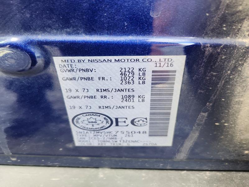 Продаж на аукціоні авто 2017 Nissan Rogue, vin: 5N1AT2MV5HC755048, номер лоту: 69967766