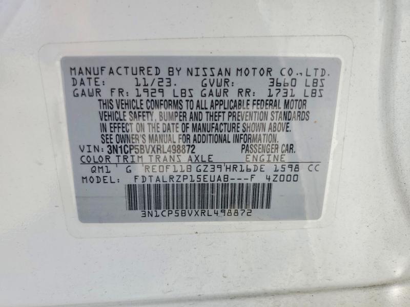Aukcja sprzedaży 2024 Nissan Kicks, vin: 3N1CP5BVXRL498872, numer aukcji: 66848156