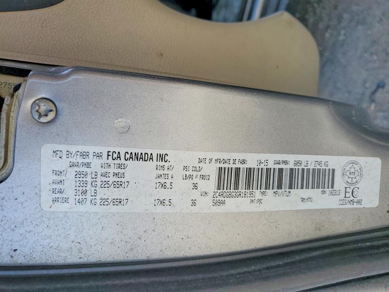 Продажа на аукционе авто 2016 Dodge Grand Caravan, vin: 2C4RDGBG3GR181951, номер лота: 68562586