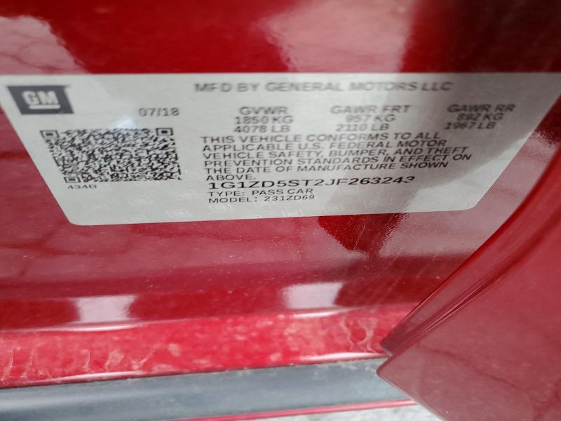 2018 Chevrolet Malibu მანქანა იყიდება აუქციონზე, vin: 1G1ZD5ST2JF263243, აუქციონის ნომერი: 70417936