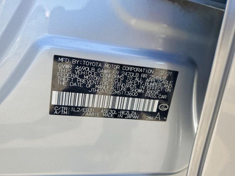 2021 Lexus Is მანქანა იყიდება აუქციონზე, vin: JTHCA1D22M5113600, აუქციონის ნომერი: 70212626