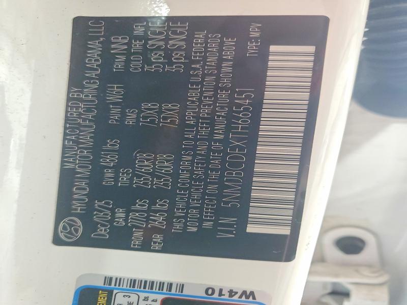 67473816 :رقم المزاد ، 5NMJBCDEXTH665451 vin ، 2026 Hyundai Tucson مزاد بيع
