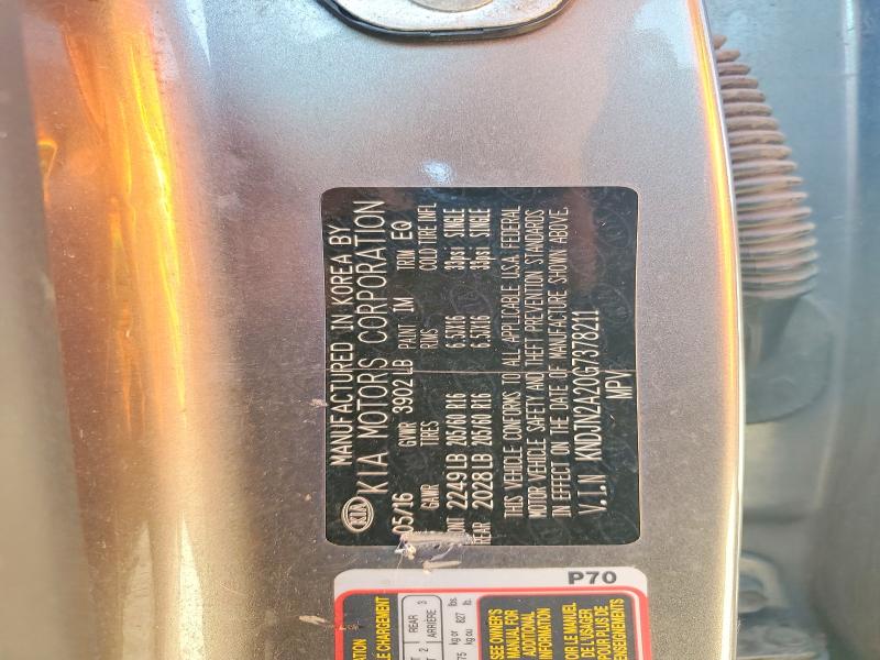 2016 Kia Soul მანქანა იყიდება აუქციონზე, vin: KNDJN2A20G7378211, აუქციონის ნომერი: 69987466