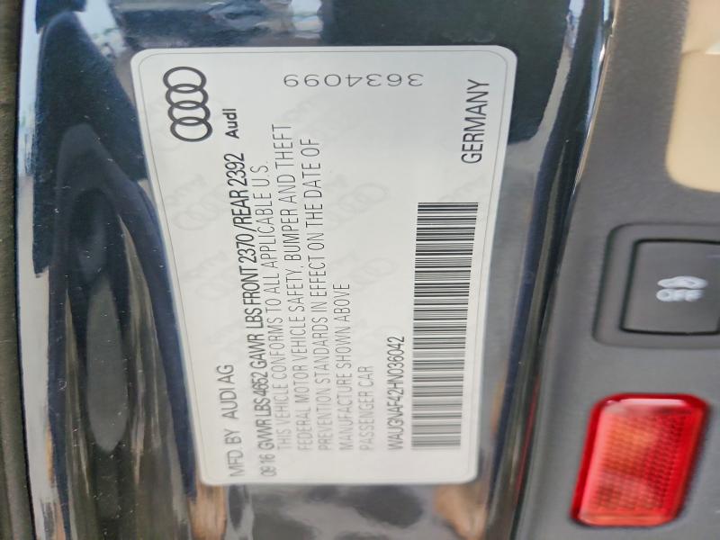 Aukcja sprzedaży 2017 Audi A4, vin: WAUGNAF42HN036042, numer aukcji: 66318036