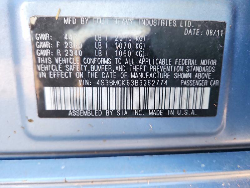 Auction sale of the 2011 Subaru Legacy, vin: 4S3BMCK63B3262774, lot number: 70710916