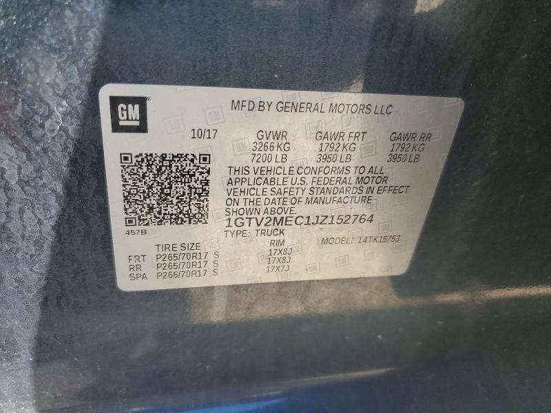 Продажа на аукционе авто 2018 Gmc Sierra, vin: 1GTV2MEC1JZ152764, номер лота: 67721536