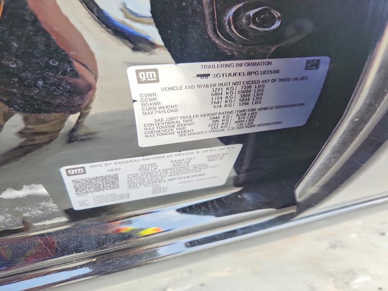 2023 Gmc Sierra მანქანა იყიდება აუქციონზე, vin: 3GTUUFEL8PG183598, აუქციონის ნომერი: 67821606