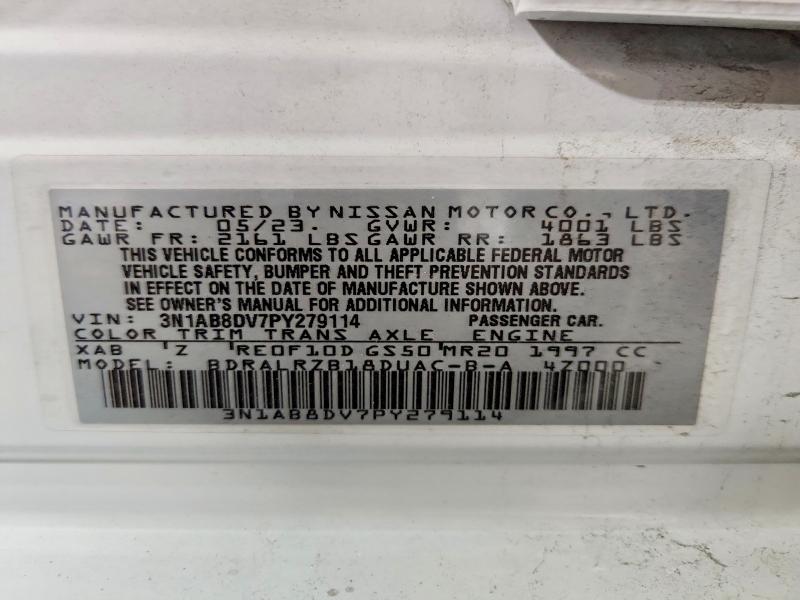 Продаж на аукціоні авто 2023 Nissan Sentra, vin: 3N1AB8DV7PY279114, номер лоту: 68618606