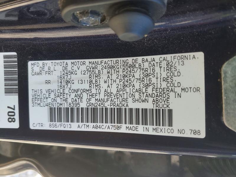 Продаж на аукціоні авто 2013 Toyota Tacoma, vin: 3TMLU4EN1DM118395, номер лоту: 69744526