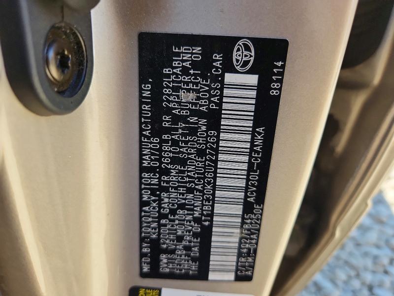 Продажа на аукционе авто 2006 Toyota Camry, vin: 4T1BE30K36U727269, номер лота: 69201906