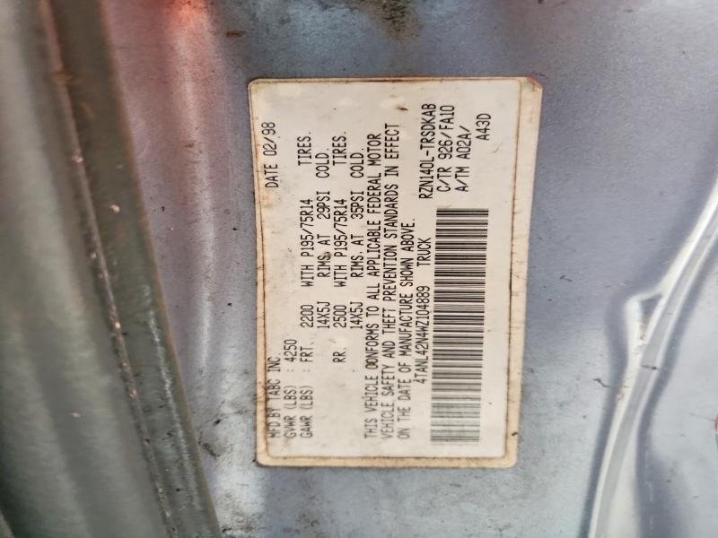 67395256 :رقم المزاد ، 4TANL42N4WZ104889 vin ، 1998 Toyota Tacoma مزاد بيع