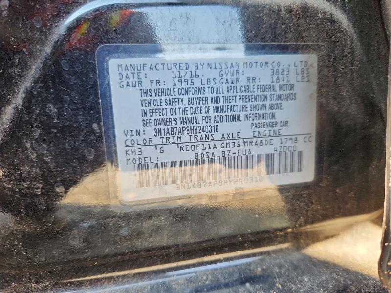 69225896 :رقم المزاد ، 3N1AB7AP8HY240310 vin ، 2017 Nissan Sentra مزاد بيع