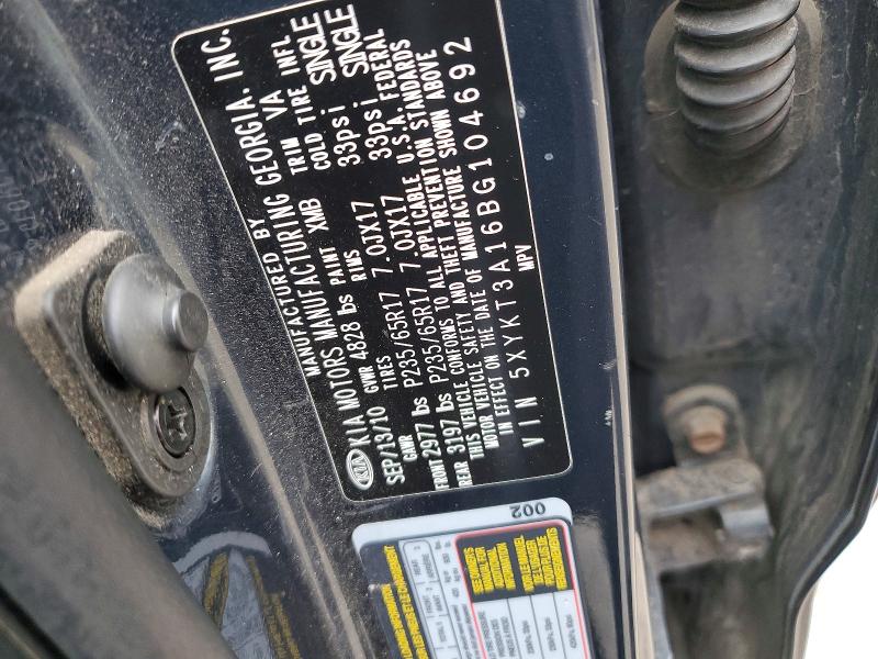 Продаж на аукціоні авто 2011 Kia Sorento, vin: 5XYKT3A16BG104692, номер лоту: 70851186