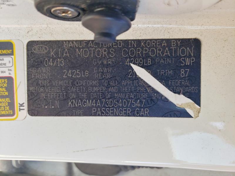 Продажа на аукционе авто 2013 Kia Optima, vin: KNAGM4A73D5407547, номер лота: 68037726