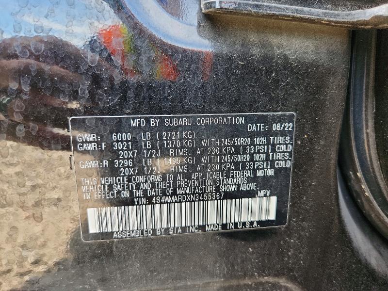 Продаж на аукціоні авто 2022 Subaru Ascent, vin: 4S4WMARDXN3455367, номер лоту: 68027546