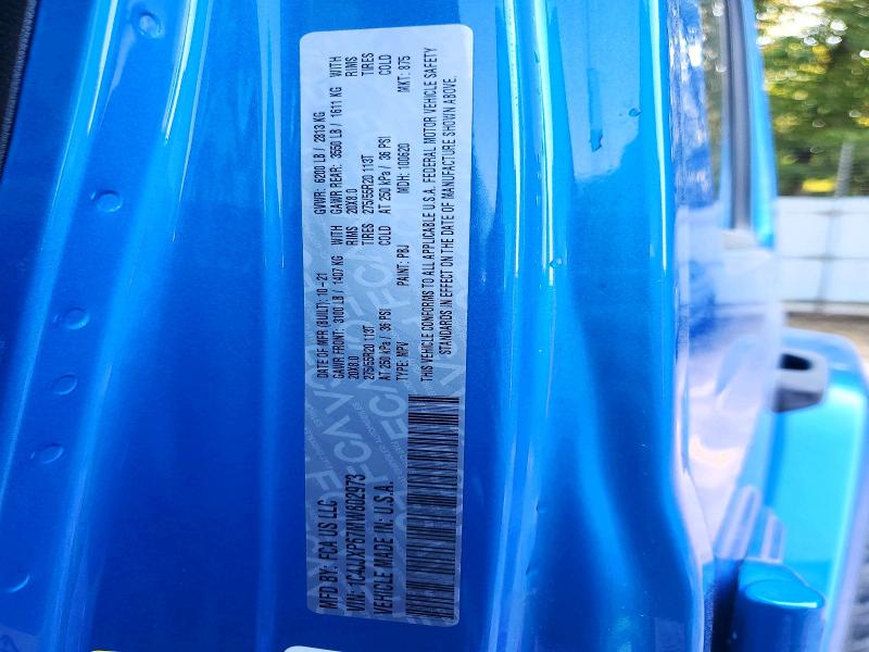2021 Jeep Wrangler Unlimited მანქანა იყიდება აუქციონზე, vin: 1C4JJXP67MW802973, აუქციონის ნომერი: 66608596