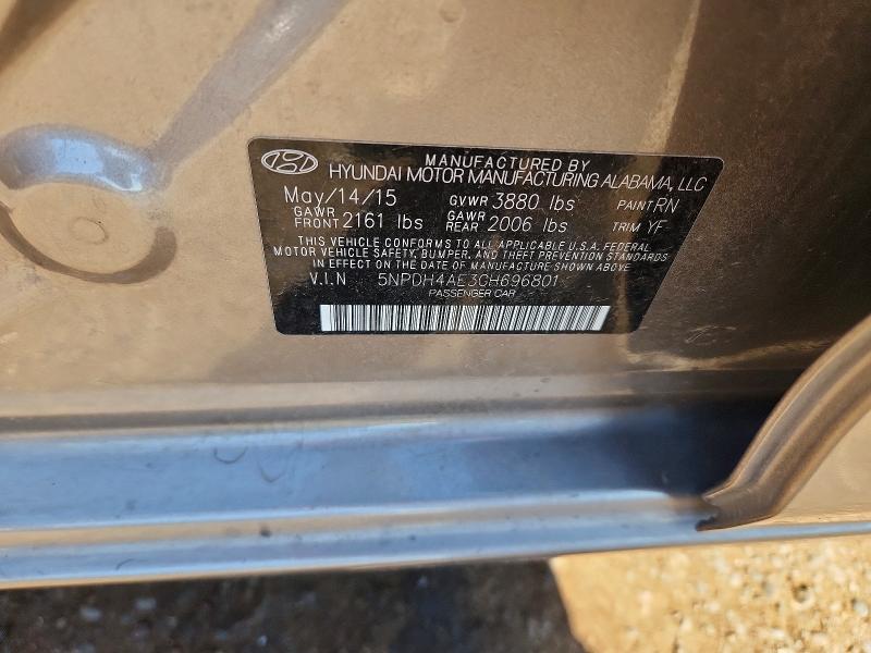 68077136 :رقم المزاد ، 5NPDH4AE3GH696801 vin ، 2016 Hyundai Elantra مزاد بيع