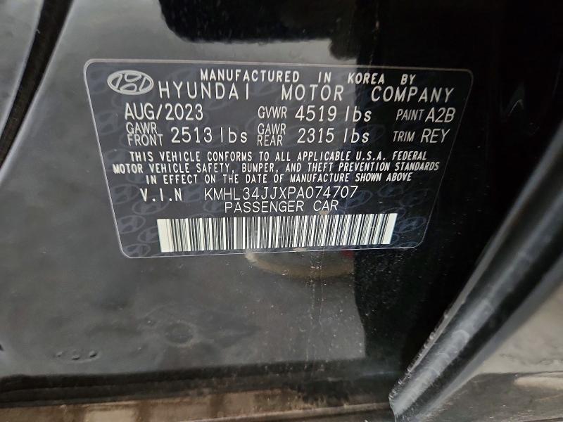 Продаж на аукціоні авто 2023 Hyundai Sonata Hybrid, vin: KMHL34JJXPA074707, номер лоту: 68399256