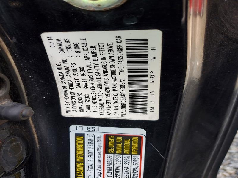 Aukcja sprzedaży 2014 Honda Civic, vin: 2HGFG3B82EH508372, numer aukcji: 67745466