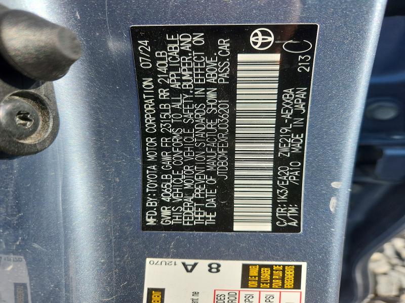 Продажа на аукционе авто 2024 Toyota Corolla Hybrid, vin: JTDBCMFEXRJ036201, номер лота: 67134236
