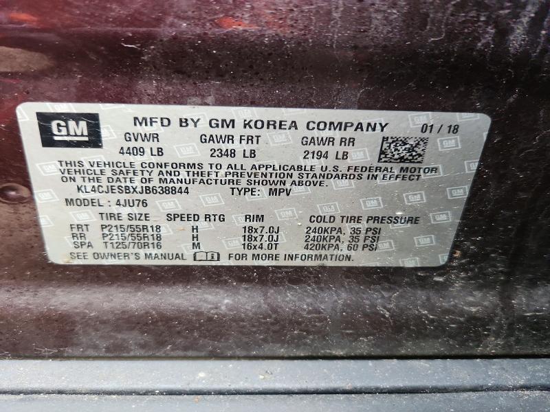 Продаж на аукціоні авто 2018 Buick Encore, vin: KL4CJESBXJB638844, номер лоту: 68620446