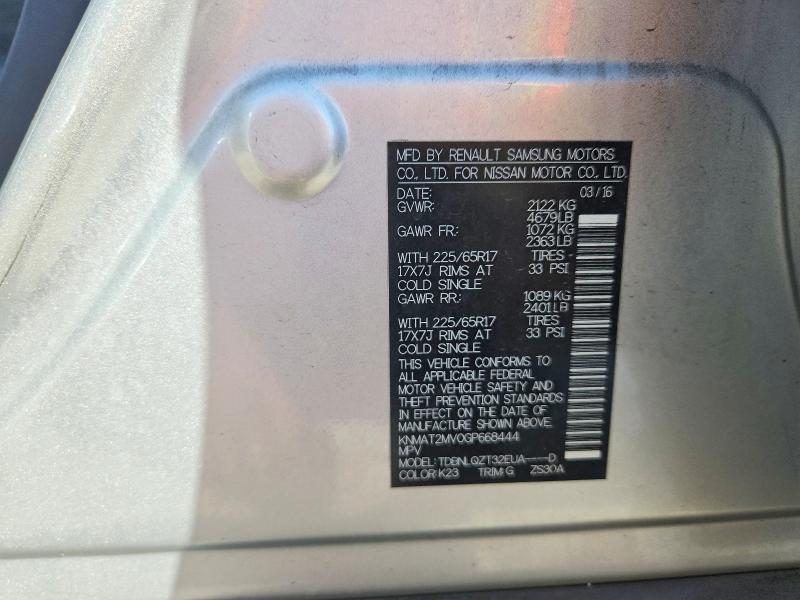 Продаж на аукціоні авто 2016 Nissan Rogue, vin: KNMAT2MV0GP668444, номер лоту: 68700266