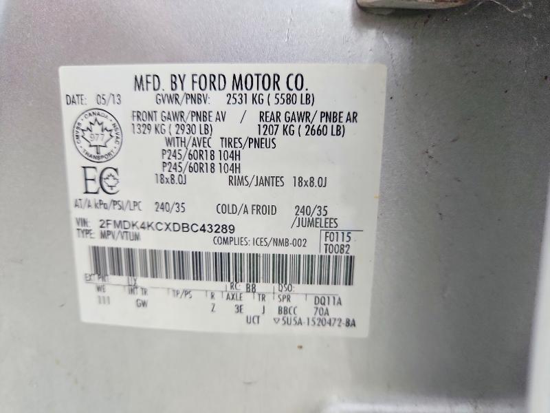 Продаж на аукціоні авто 2013 Ford Edge, vin: 2FMDK4KCXDBC43289, номер лоту: 69490266