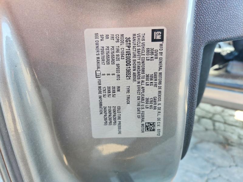 Aukcja sprzedaży 2013 Gmc Sierra, vin: 3GTP1VE00DG136521, numer aukcji: 68400286