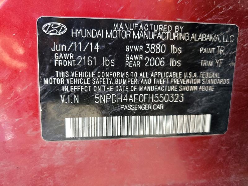 Продажа на аукционе авто 2015 Hyundai Elantra, vin: 5NPDH4AE0FH550323, номер лота: 69634006