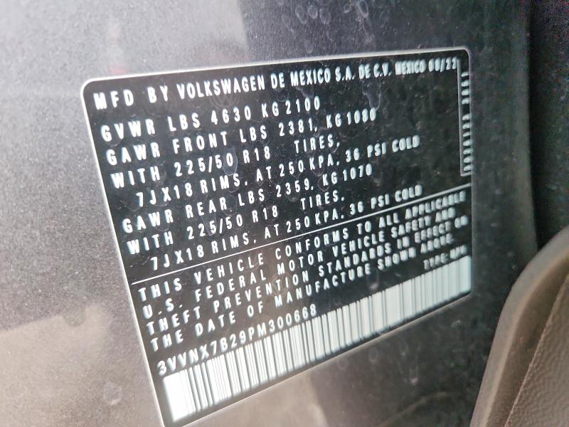 Aukcja sprzedaży 2023 Volkswagen Taos, vin: 3VVNX7B29PM300668, numer aukcji: 68212346