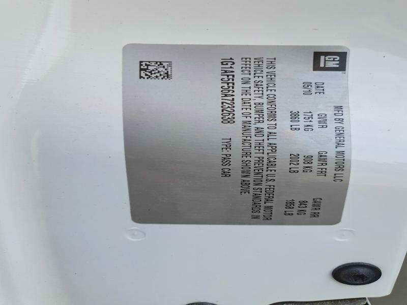 2010 Chevrolet Cobalt მანქანა იყიდება აუქციონზე, vin: 1G1AF5F56A7232638, აუქციონის ნომერი: 67419516
