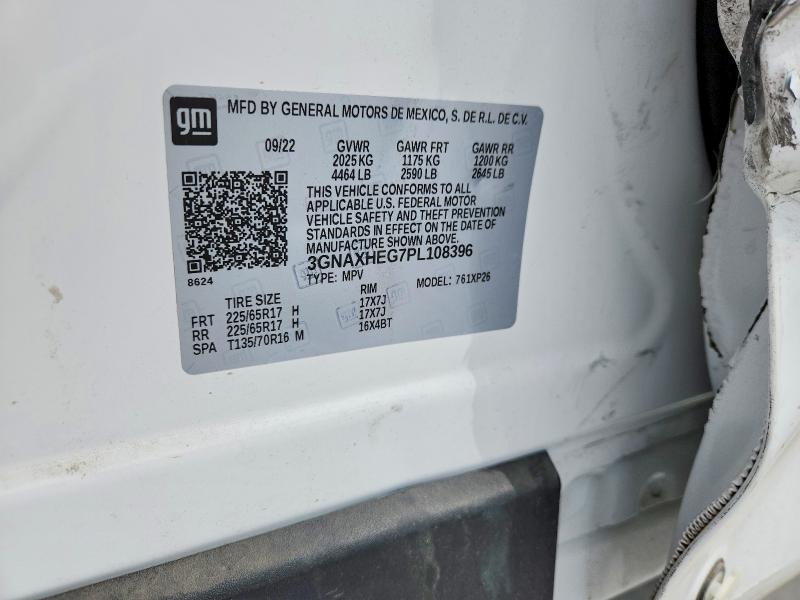 Aukcja sprzedaży 2023 Chevrolet Equinox, vin: 3GNAXHEG7PL108396, numer aukcji: 70767396
