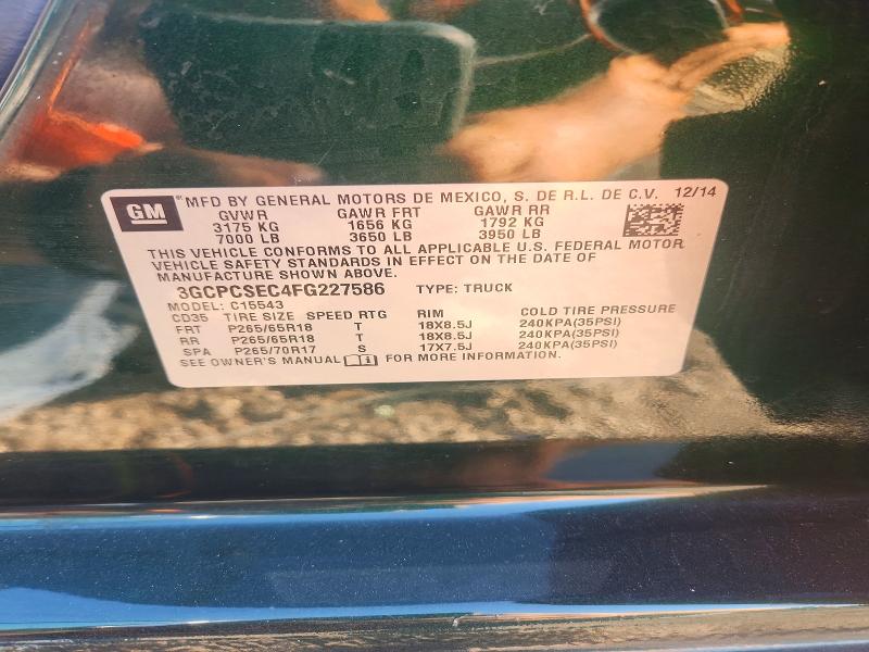 70352176 :رقم المزاد ، 3GCPCSEC4FG227586 vin ، 2015 Chevrolet Silverado مزاد بيع