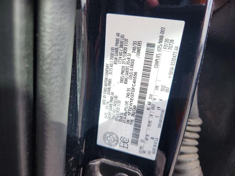 Aukcja sprzedaży 2016 Ford F150, vin: 1FTEW1EG7GFC40556, numer aukcji: 67251736