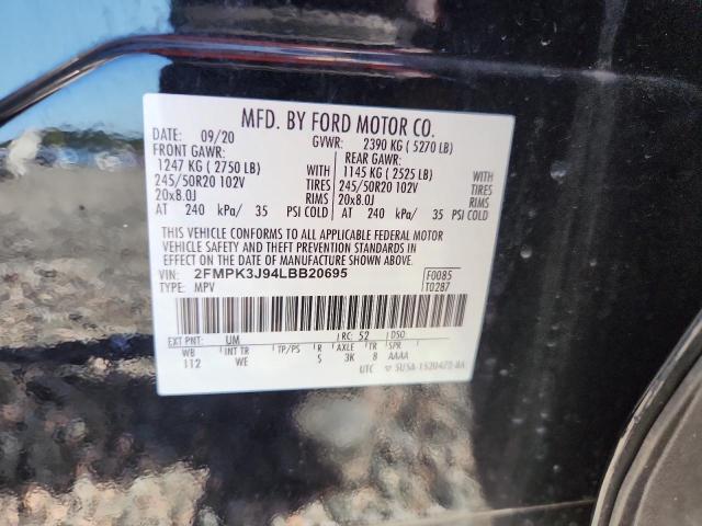 Продаж на аукціоні авто 2020 Ford Edge, vin: 2FMPK3J94LBB20695, номер лоту: 69132016