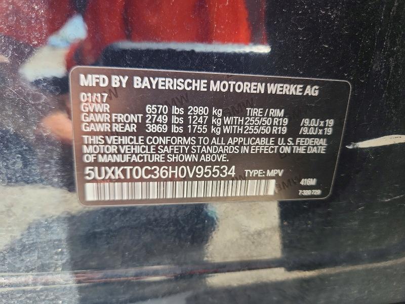 Aukcja sprzedaży 2017 Bmw X5, vin: 5UXKT0C36H0V95534, numer aukcji: 69489546