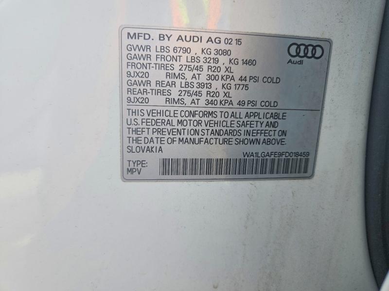 Продаж на аукціоні авто 2015 Audi Q7, vin: WA1LGAFE9FD018459, номер лоту: 68422126
