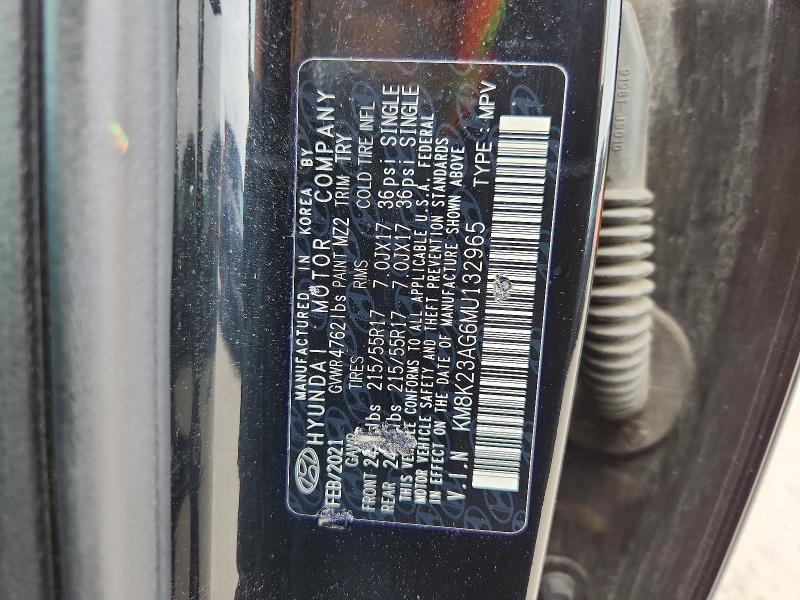 67842386 :رقم المزاد ، KM8K23AG6MU132965 vin ، 2021 Hyundai Kona مزاد بيع
