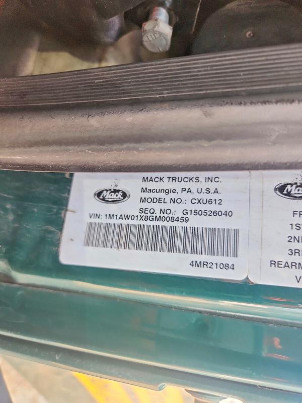 Aukcja sprzedaży 2016 Mack 600, vin: 1M1AW01X8GM008459, numer aukcji: 70540066