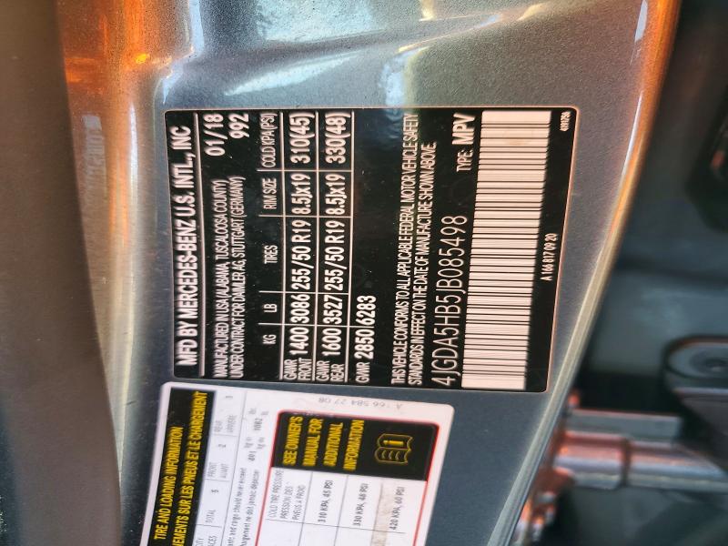 67067276 :رقم المزاد ، 4JGDA5HB5JB085498 vin ، 2018 Mercedes-benz Gle مزاد بيع