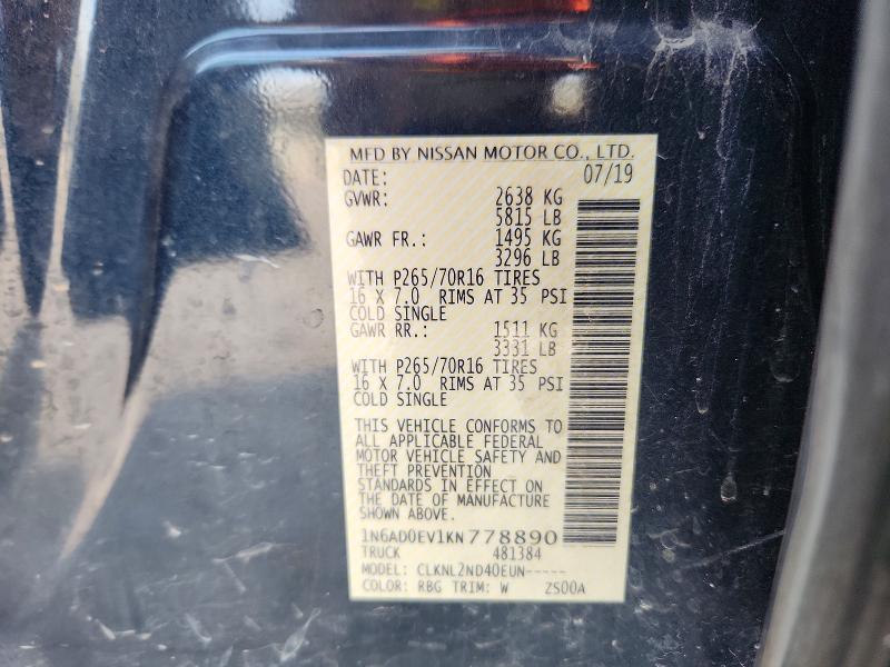 Продаж на аукціоні авто 2019 Nissan Frontier, vin: 1N6AD0EV1KN778890, номер лоту: 69817246