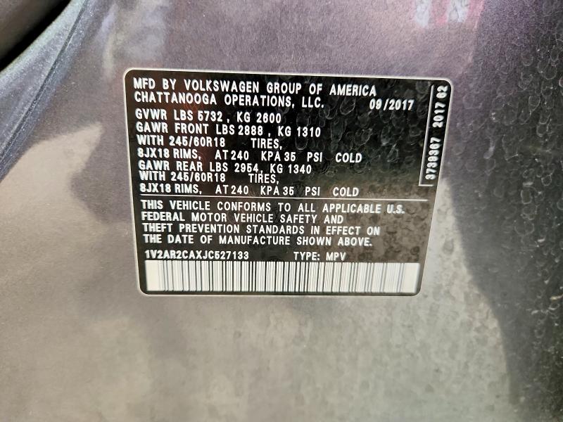 2018 Volkswagen Atlas მანქანა იყიდება აუქციონზე, vin: 1V2AR2CAXJC527133, აუქციონის ნომერი: 68818906