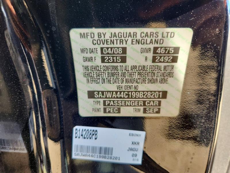 2009 Jaguar Xkr მანქანა იყიდება აუქციონზე, vin: SAJWA44C199B28201, აუქციონის ნომერი: 67871686