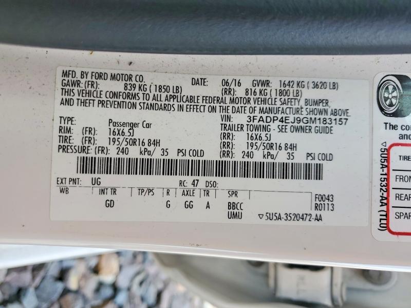 Продаж на аукціоні авто 2016 Ford Fiesta, vin: 3FADP4EJ9GM183157, номер лоту: 68984046