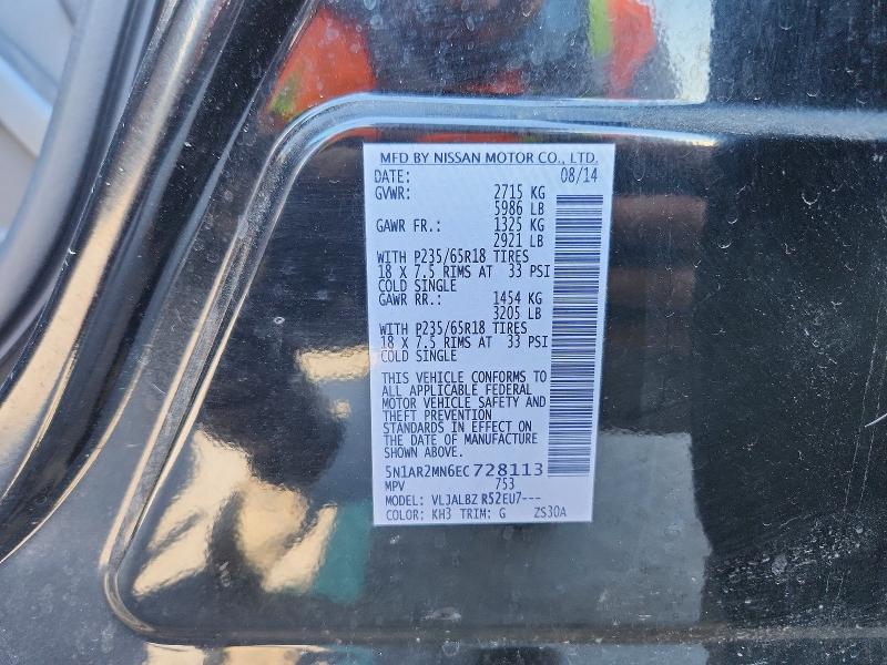 Aukcja sprzedaży 2014 Nissan Pathfinder, vin: 5N1AR2MN6EC728113, numer aukcji: 69970636