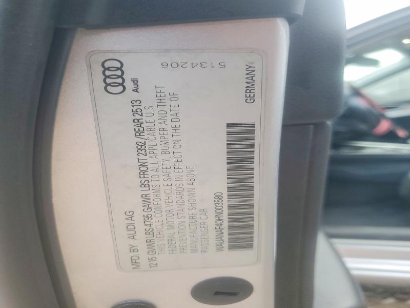 Aukcja sprzedaży 2017 Audi A4, vin: WAUANAF40HN003580, numer aukcji: 69761876